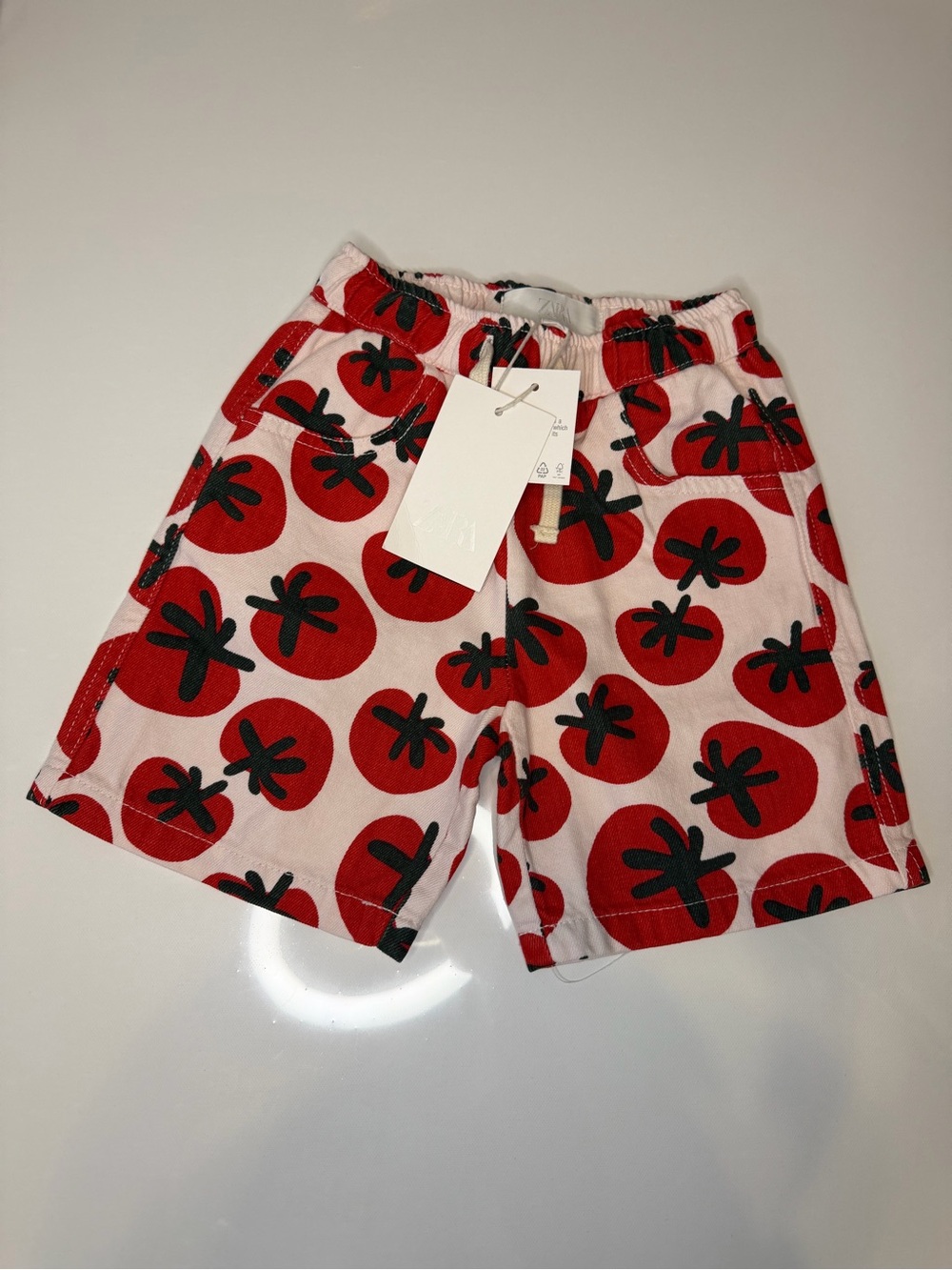 Zara Kids Red Tomato Print Shorts